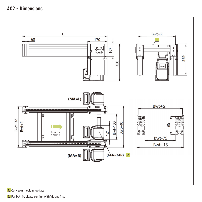 Ac2 Accumulated Chain Conveyor/Roller Chain Pallet Conveyor/Free Flow Conveyor 1 Ac2 dimensions vitrans accumulation chain conveyor - 1
