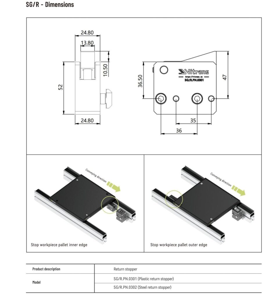 Sg/R Return Stopper 1 R return stopper - 1