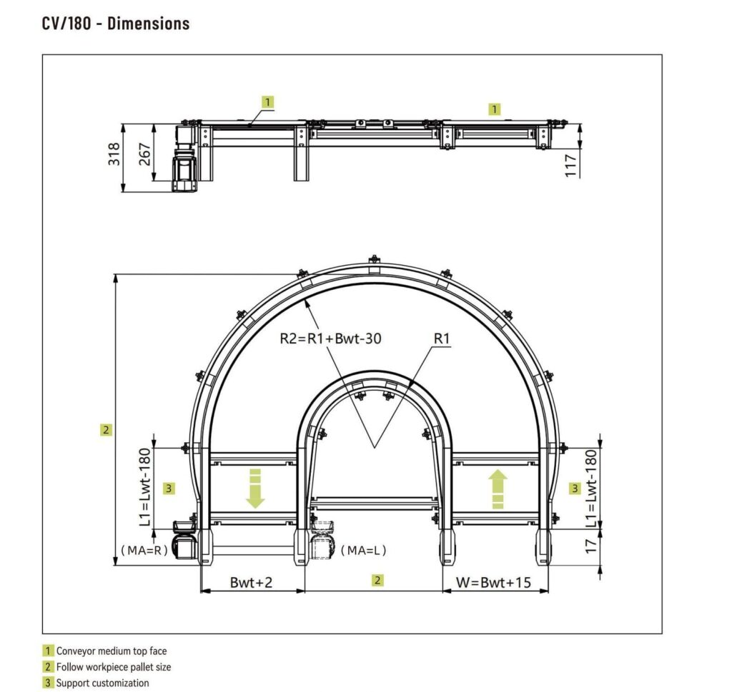 Cv/180 Degree Flat Top Chain Conveyor Curve 2 Vitrans pallet conveyor catalog 260721 128 1 - 2
