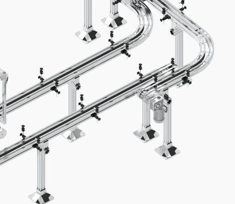 Flexible chain conveyor system