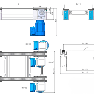 Pc2 plastic chain conveyor dimension