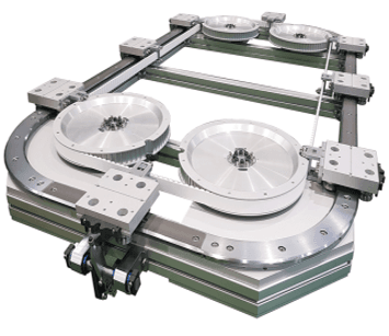 Vitrans – belt driven circular guide rail conveyor line – rectangular guide rail