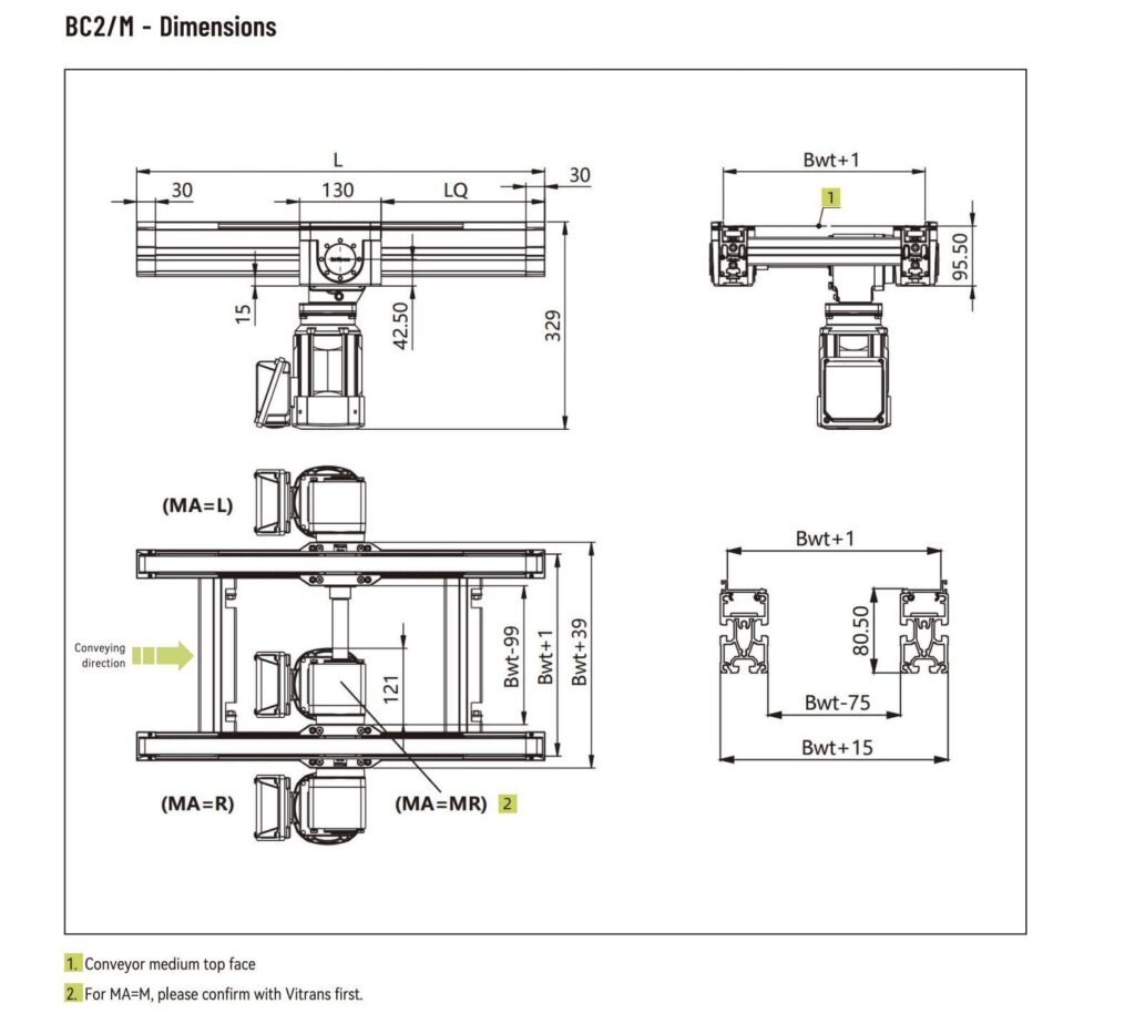 BC2/M Timing Belt Conveyor/Timing Belt Pallet Conveyor/Free Flow Conveyor/Toothed Belt Conveyor