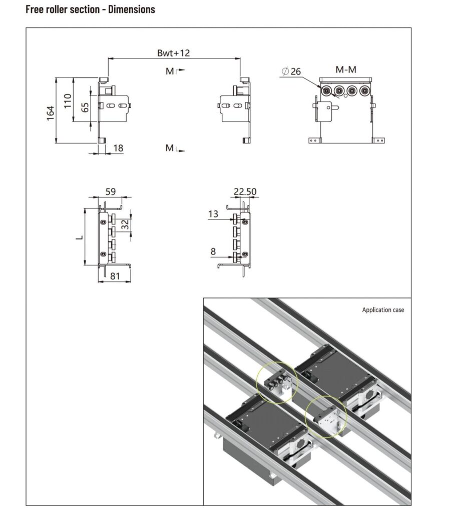 Dimensions eg free eg roller section - 1