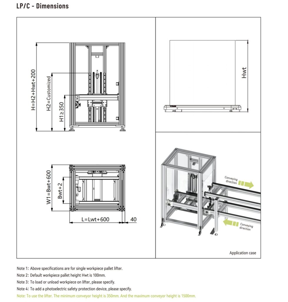 LP/C     Pneumatic lifter