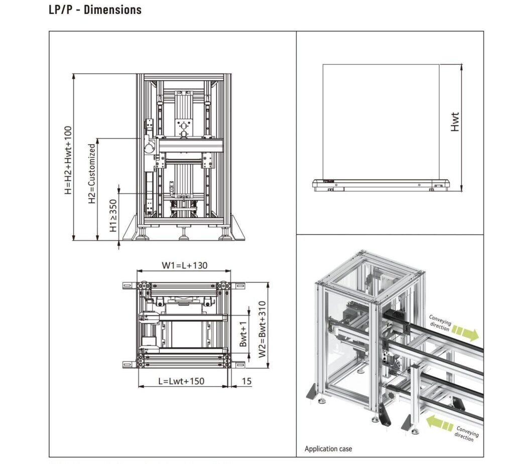Dimensions lpp pneumatic lifter - 1