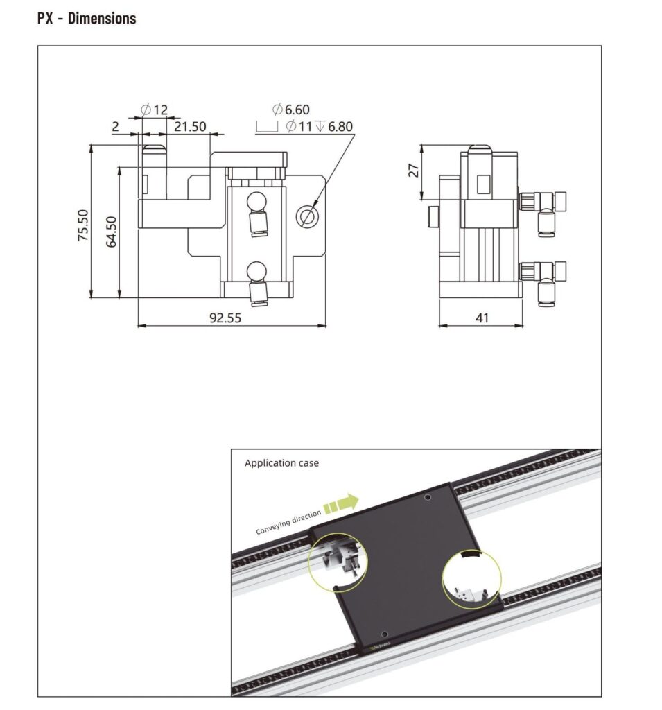 Px Non-Lift Positioning Unit 1 Dimensions px non lift positioning unit - 1