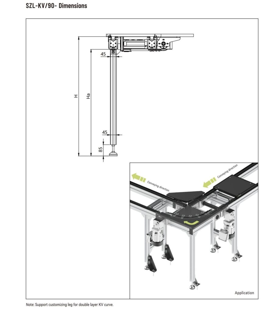 SZL     4545 Leg (KV/90 curve unit)